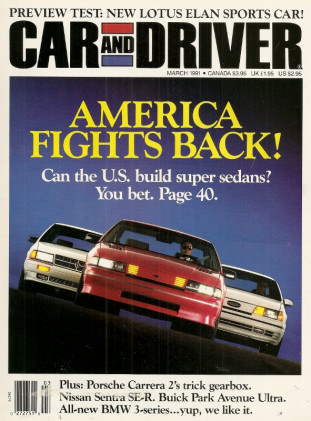 CAR & DRIVER 1991 MAR - SKYLINE, ELAN, AVC SSE TURBO
